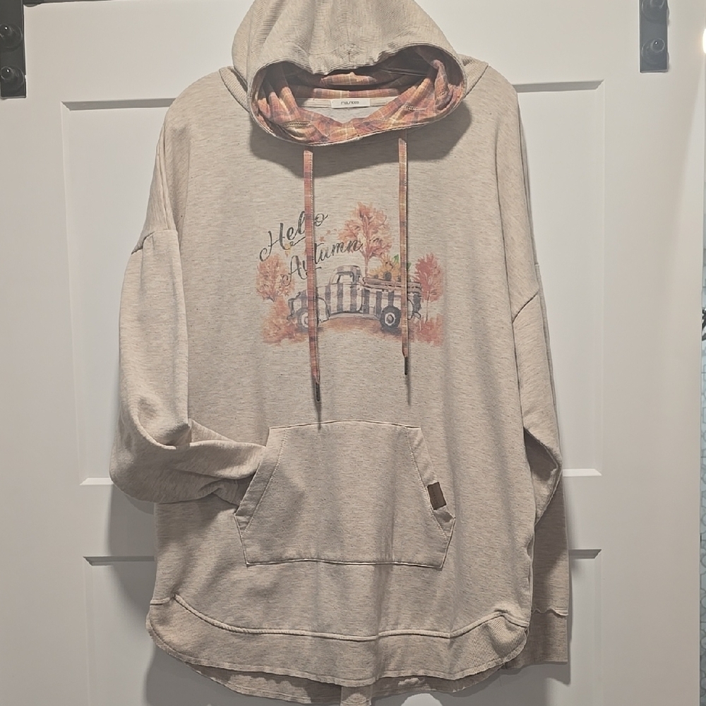 Maurices Beige 'Hello Autumn' Hoodie Sweater